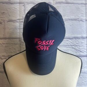 Pink “Fossil Love” Navy Retro mesh foam trucker hat  Adjustable SnapBack